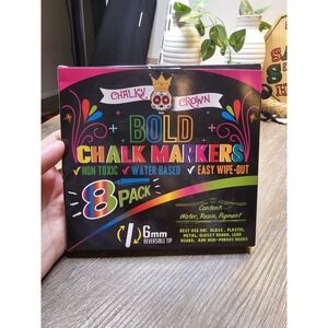 Bold  Chalk Markers 8 Pack – Reversible Tip Neon Dry Erase Pens